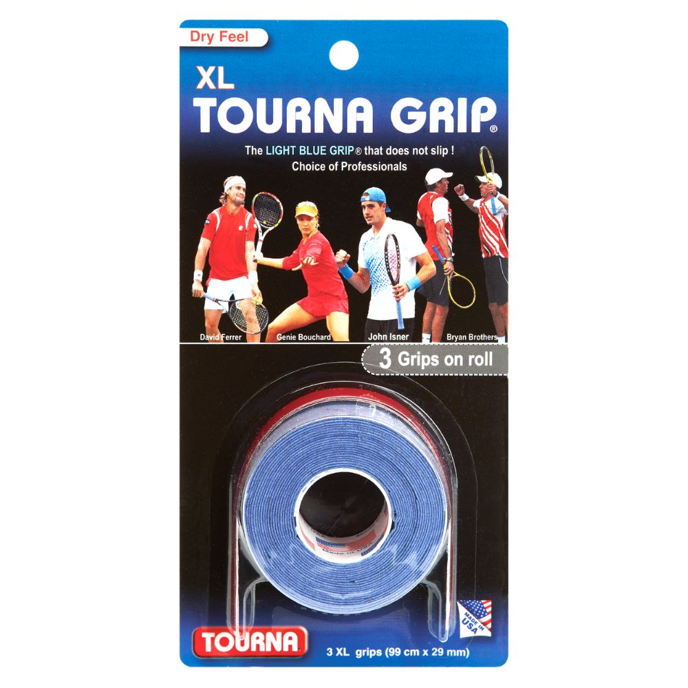 Tourna Blue-3 XL grips on roll Overgrip Dry Feel