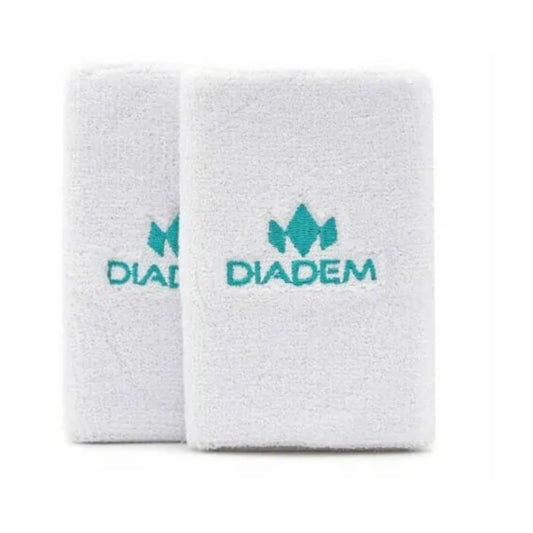 Diadem Wristbands 5.0" Double Wide White