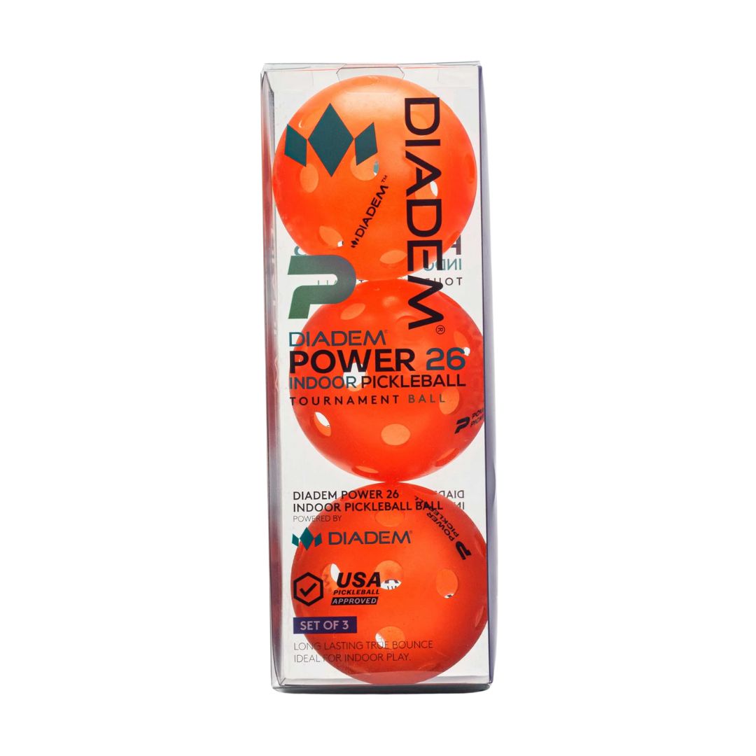 Diadem Official Pickleball Indoor Ball Orange x3