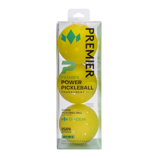 Diadem Official Pickleball Outdoor Ball Yellow x3
