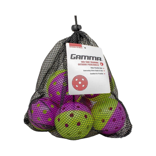 Gamma Two Tone Training Outdoor Pickleballs x12 Fucsia/Amarillo