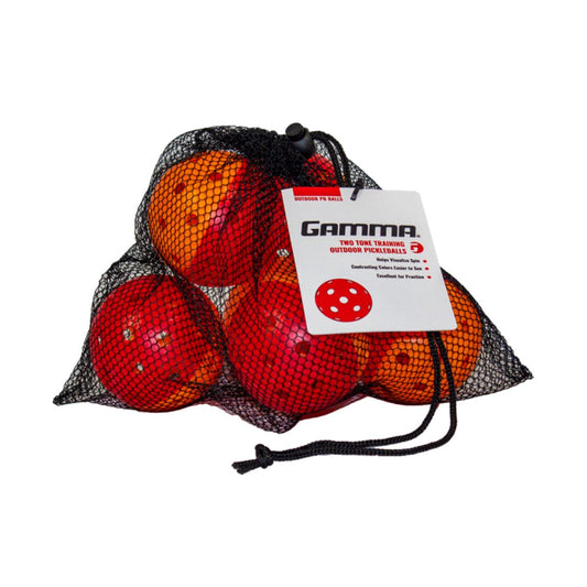 Gamma Two Tone Training Outdoor Pickleballs x6 Rojo/Naranja