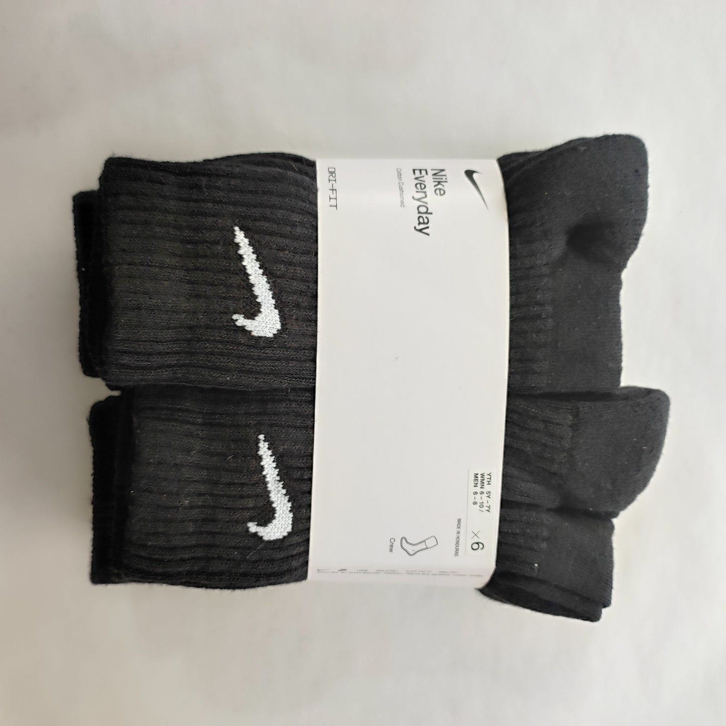 Nike Everyday Cushioned 6 Pack Crew Junior Black