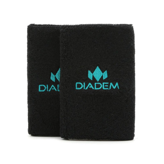 Diadem Wristbands 5.0" Double Wide Black