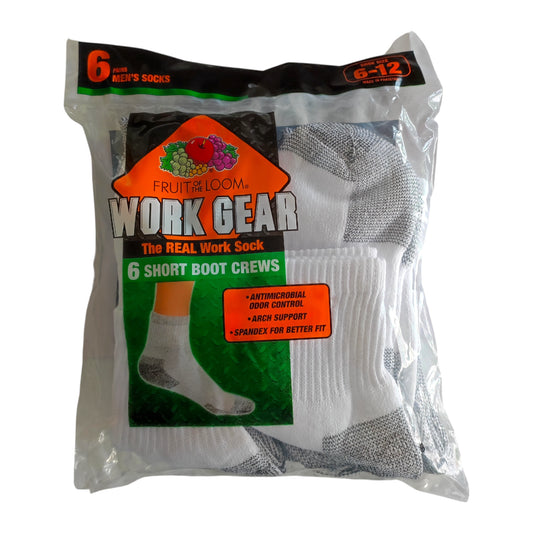 FOTL Medias Caballero Work Gear Blanca Punta Gris x6