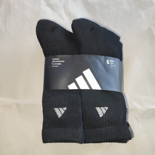 Adidas Athletic Cushioned Crew 6-Pack Black
