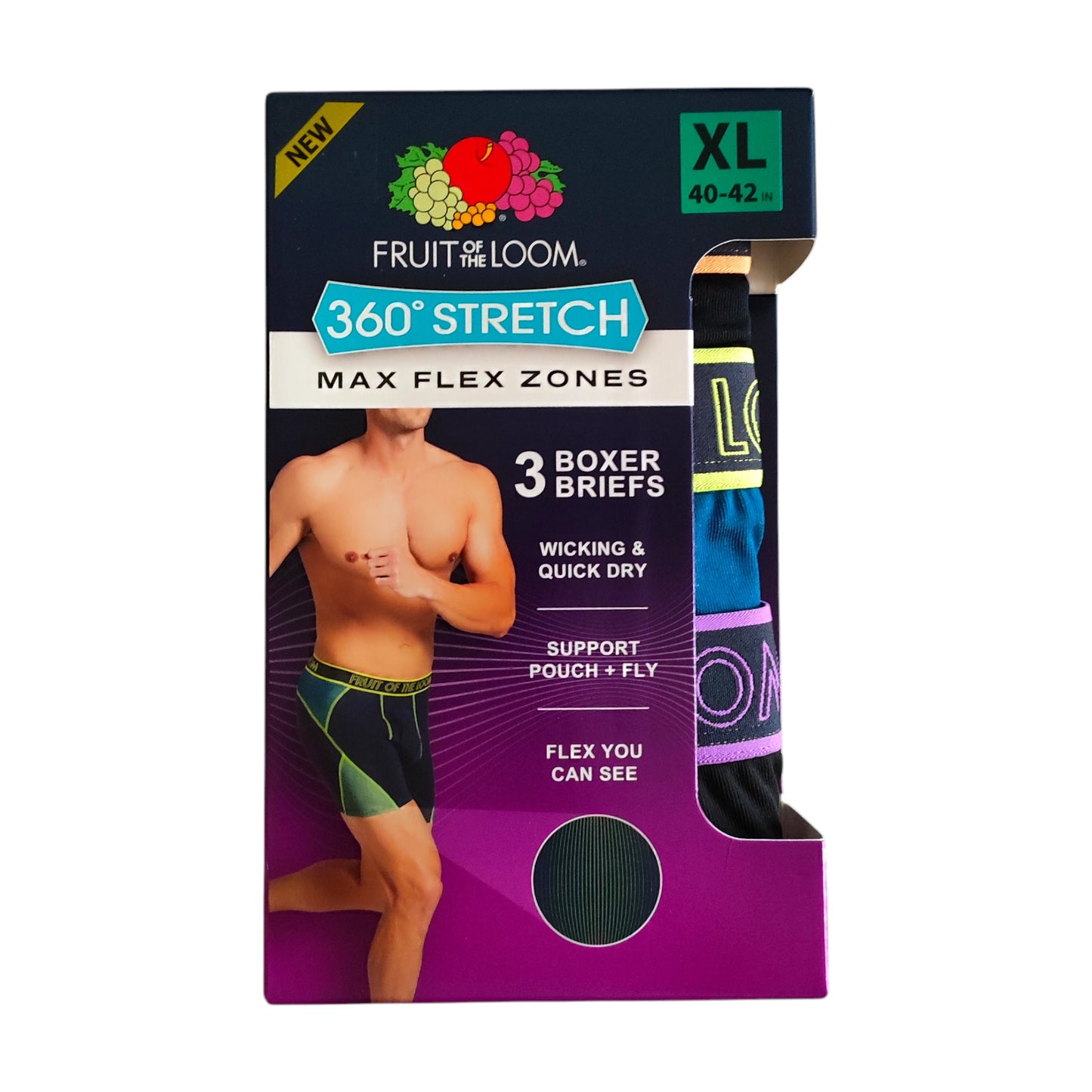 FOTL 360 Stretch Max Flex Zoner Brief Boxer x3