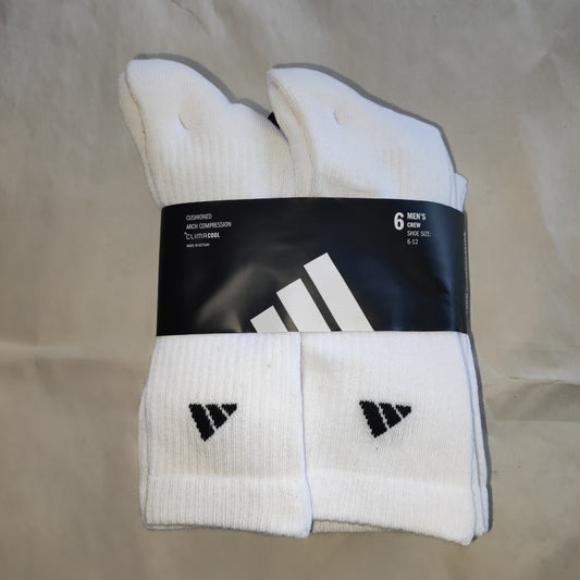 Adidas Athletic Cushioned Crew 6-Pack White